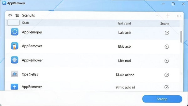 AppRemover�����������ͼ��չʾɨ�����б���������ť��������������ͼ�����ִ�������Ϊǳ��ɫ����