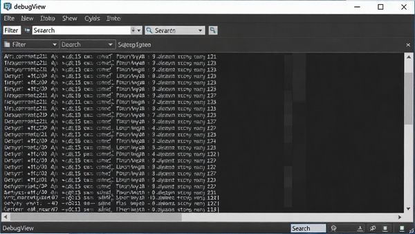 DebugView���������ͼ����ʾʵʱ�����ĵ�����־���ڣ����й��˺��������ܣ�����Ϊ��ɫ���⣬���ڲ���������רҵ���߷��