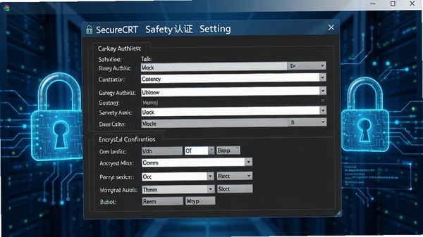 SecureCRT��ȫ��֤������壬չʾ��Կ��֤���úͼ����㷨ѡ���б���������������ͼ������簲ȫԪ�أ��Ƽ���Ϊ��ɫ��