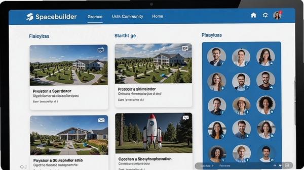 Spacebuilder������չʾ���ִ��������Ż���ҳ�������������������ٲ������û�ͷ��ǽ�����������¼�࣬��ɫ��ɫ���������ͼ