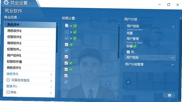 Ȩ�����ý��棬��ҵ�����н�ɫ�б���Ȩ�޹�ѡ���û�����������������������