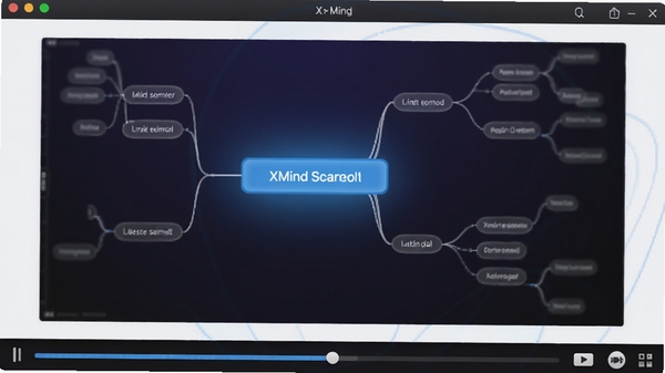 Xmind��˵ģʽ���н�ͼ����������һ����֧�������Ŵ���Χ��֧��͸�����ײ��н������Ͳ��ſ��ư�ť������Ϊ��ɫ���䣬ͻ����ʾ��Χ