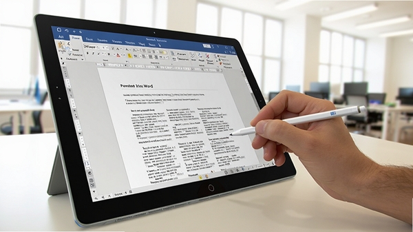 �û�ʹ�ô��ر���Windowsƽ���ϲ���Office 2013��Word���棬��Ļ��ʾ�ĵ��༭״̬������Ϊ�����İ칫�һ���