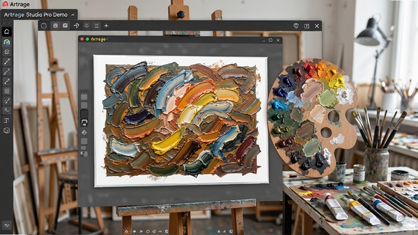 ArtRage Studio Pro Demo ����չʾ�������ϳ����ͻ��ʴ����ɫ�壬����Ϊ�����һ���