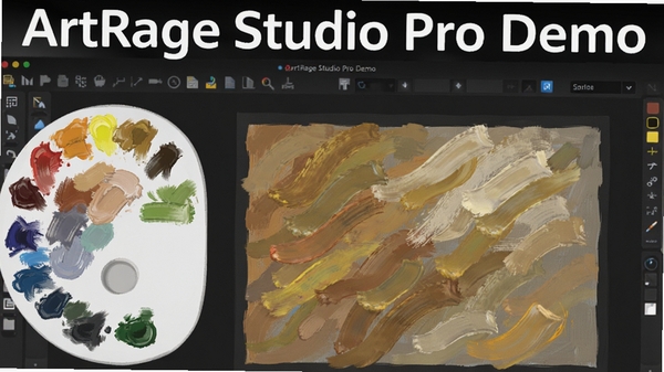 һ��չʾArtRage Studio Pro Demo�������漰������ͻ��ʴ�Ч��������ͼ�������а�����ɫ�̺ͻ��������ֳ�רҵ���ֻ滭�����ĺ��Ĺ��ܡ�