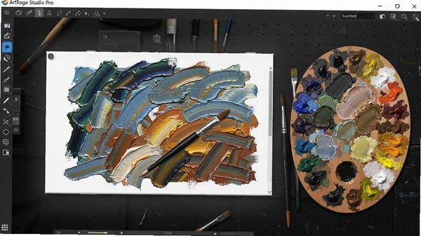 ArtRage Studio Pro Demo ����չʾ�����������ͻ��ʴ����ɫ�̣�����Ϊ��ɫ����̨�����רҵдʵ
