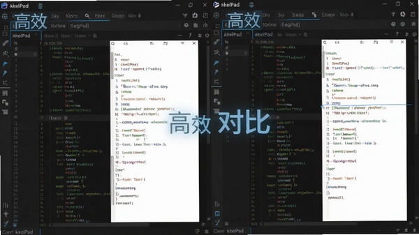 AkelPad�������ǩҳ������༭���棬���������ĵ��Աȣ���ǩ��������ʾ������Ϊ��ɫ����༭�����ͻ������Ч�����Աȡ���������η�����