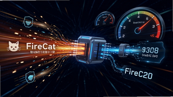 FireCat���ܼ�������ʾ��ͼ��չʾ�������������Ż����䣬�������ٶ������������Ǳ��̣�ɫ��������ͻ����Ч��
