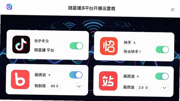 ���ǲ���ƽ̨�������ý��棬��ʾ���������֡�Bվ��ƽ̨ͼ�꣬ÿ��ƽ̨���ж��������뻭��ѡ�����Ϊ�����źŲ���ͼ�������ȶ���������