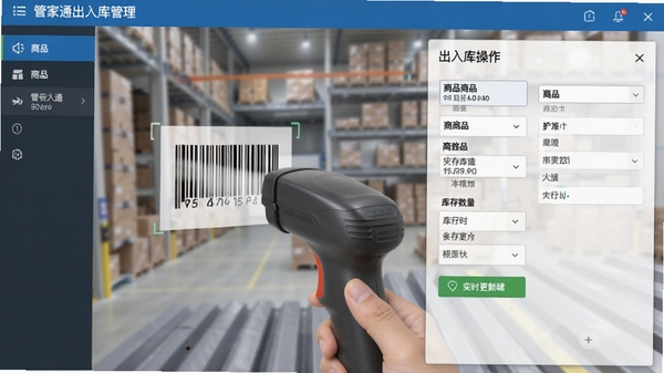 �ܼ�ͨ�������������ĳ����������棬��ʾɨ��ǹɨ����Ʒ���룬�Զ������Ʒ��Ϣ���������ʵʱ����
