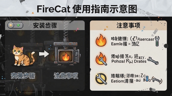 FireCatʹ��ָ��ʾ��ͼ��չʾ��װ�����ע�����ͼ�Ĳ�ï���������
