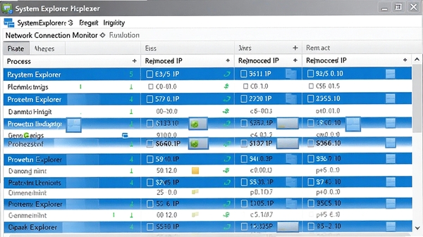 System Explorer �������Ӽ�أ���ʾ������Զ��IP��Ӧ��ϵ�����񲼾֣���ɫ���������塣