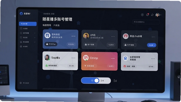 ���ǲ����˺Ź������棬��ʾ��ͬƽ̨�˺ſ�Ƭ���л���ť���������࣬ͻ�����������Ч���������