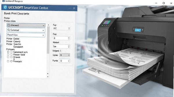 UCCSOFT SmartVizor ��������������ӡ���ý��棬չʾ��ӡ��ѡ����������ã������д�ӡ�����ֽ�ŵĶ�̬Ч�������ָ�Ч������������
