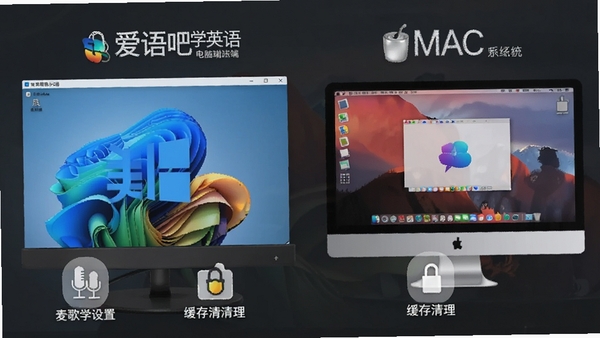 ���������ѧӢ����Զ����л���ʾ��ͼ��չʾWindows��Macϵͳ�µ��������ڣ��Ա߱�ע��˷����úͻ�������ͼ��