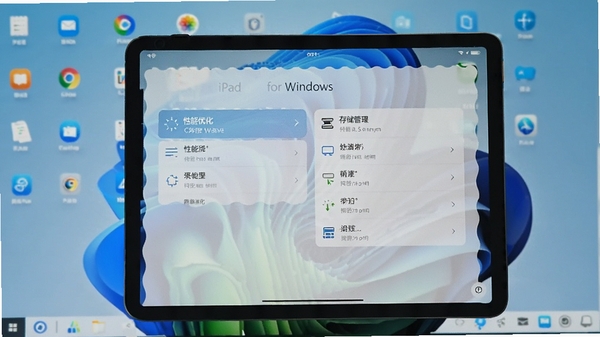 չʾiPad for Windows���������ý��棬��ʾ�������Ż����͡��洢������ѡ�����Ϊϵͳ���ͻ���Ż����ܡ�