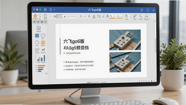 ����go6���ĵ��༭���棬��Ļ����ʾһ��ͼ�Ĳ�ï��PPTģ�壬��������֡���״��ͼ�����빤����������Ϊ�칫��������ֲ�����ָ�Ч�칫����