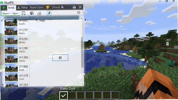 StudPE�����������ͼ��չʾ��Ϸ�汾�б���������ť������ΪMinecraft���Ұ泡�������壬�Ƽ���