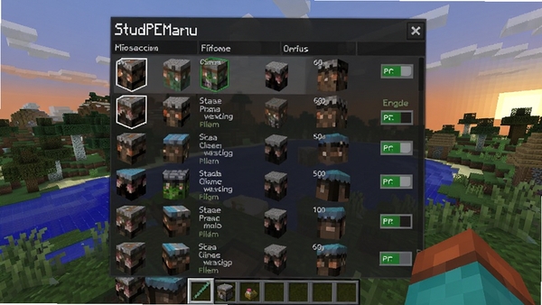 StudPEģ����������ͼ��չʾģ���б������ÿ��أ�����Ϊ��Ӱ��Ⱦ��Minecraft�羰��ɫ������