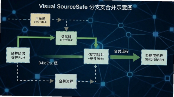 Visual SourceSafe��֧�ϲ�ʾ��ͼ��չʾ�������֧�ṹ���ϲ����̱�ע����������Ϊ�������˷��