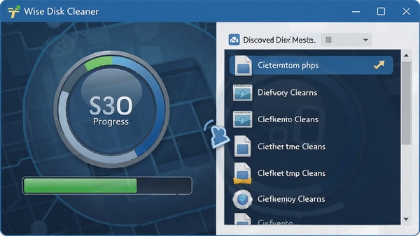 Wise Disk Cleaner������ɨ����̶�������ʾɨ��������ͷ��ֵĿ������ļ��б�