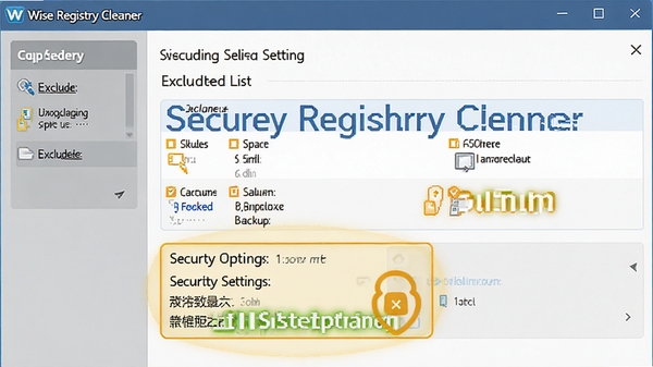һ��չʾWise Registry Cleaner���ý������ų��б��뱸��ѡ��Ľ�ͼ���ص��ע��ȫ�����������廭��ǿ����ȫ����Ի����á�