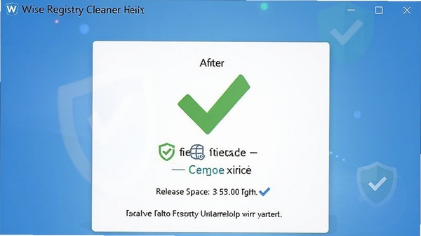һ��չʾWise Registry Cleanerһ���޸���ɺ�Ľ��棬��ɫ�Թ�ͼ���ʾ�����ɹ����·���ʾ�ͷſռ��С�뱸����ʾ��Ϣ��������������ȫ�ɿ����Ӿ���Χ��