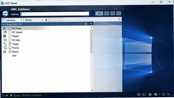 VNC Viewer���������ͼ��չʾԶ���������������ڣ�������ַ���������б���״ָ̬ʾ������Ϊ�ִ���Լ���ɫ���������Ͱ�ɫΪ�����������ȣ��Ƽ��С�
