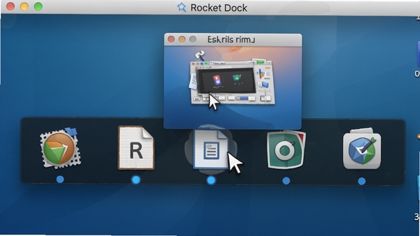 չʾ RocketDock ����Ԥ���͹������ܽ�ͼ��ͣ�����������ż����������е�����ͼ�꣬�����ͣ��һ���ĵ��༭��ͼ���ϣ��Ϸ������ô��ڵ�ʵʱ����Ԥ��������ͼ���·�����ɫС���ʾ����״̬���������࣬���廭�ʡ�