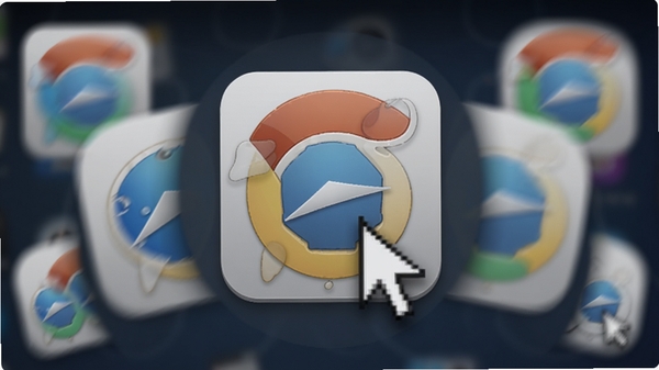 չʾ RocketDock ͼ��Ŵ󶯻�����д��ͼ�������ͣ���м�һ�������ͼ���ϣ�����ͼ�����α�С������ƽ���Ļ��ηŴ�Ч��������Ϊ��ɫ�������棬ͼ����������Ӱ��ͻ����Чϸ�ڣ����廭�ʡ�