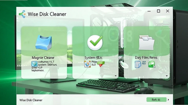 Wise Disk Cleaner�������ͼ��չʾ����������ϵͳ�Ż������ļ������ȹ���ģ�飬���������£���ɫ��Ϊ��������Ϊ�����ܵ�������