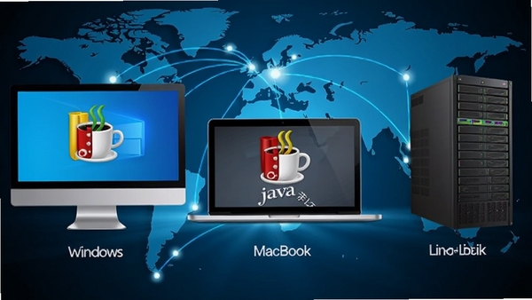 JRE��ƽ̨ʾ��ͼ��������ͬ����ϵͳ�豸��Windows���ԡ�MacBook��Linux��������ͬʱ����ͬһJava������Ļ����ʾͳһ��Java���ȱ�ͼ�꣬����Ϊ�����ͼ�����ߣ���ɫ�Ƽ�ɫ����������������