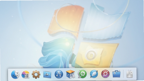һ��չʾRocketDock��Windows���������еĽ�ͼ��Dock��λ����Ļ�ײ������������ɫӦ��ͼ�꣬����Ϊ��͸��ë����Ч�������������ʱ�У�����������ǿ�����������ۺ�ʵ���ԡ�