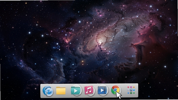 һ�������ĵ��������ͼ����Ļ�ײ�����������RocketDock�����룬������������ļ��С����ֲ������Ȳ�ɫͼ�꣬�����ͣʱͼ���зŴ�Ч��������Ϊ��̬�ǿձ�ֽ���������ִ��ҳ����Ƽ��С�