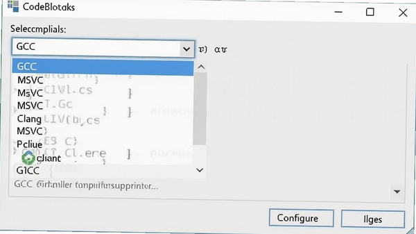 CodeBlocks������ѡ����棬չʾGCC��MSVC��Clang��ѡ������������˵������ð�ť������Ϊǳ��ɫ��ͻ���������֧�ֹ���