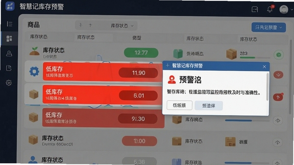 �ǻۼǿ��Ԥ�����棬��Ʒ�б���ע���״̬���Ϳ����Ʒ�Ժ�ɫ������ʾ��������Ԥ����ʾ���ڣ�ֱ��չ�ֿ���صļ�ʱ����׼ȷ�ԡ�