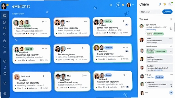 չʾeMailChat�Ŷӹ���������棬���ͷ�������Ա���ʼ���Ƭ����ʾ��������ǩ���Ҳ�Ϊ�Ŷ�����Ƶ�����������������ã�ǿ��Э���С�
