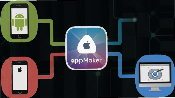 һ��չʾappMaker��˷������̵�ʾ��ͼ��������appMaker��־���������Ӱ�׿�ֻ���ƻ���ֻ��͵��������ͼ�꣬����������ɫ������