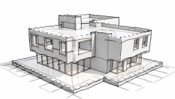 Google SketchUp�����ȾЧ����չʾһ������ģ�����ֻ��߸�����ʾ������Ϊ��ɫ����������