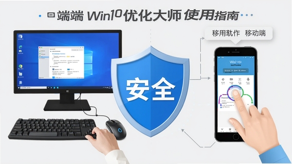 Win10�Ż���ʦʹ��ָ�ϲ�ͼ��չʾ���Զ˺��ƶ��˲����Աȣ����Ϊ�����̣��Ҳ�Ϊ�������ƣ��м��С���ȫ�����Ʊ�ʶ������Ϊ����ɫ����Ϣͼ���