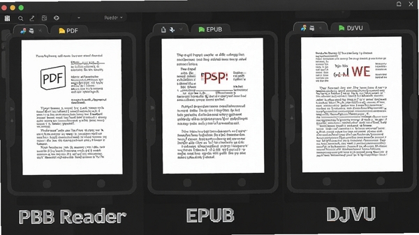 һ��չʾPBB Readerͬʱ��PDF��EPUB��DJVU���ָ�ʽ�ĵ��ĶԱ�ͼ�������ĵ���������ʾ�������ǩҳ������