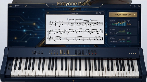 Exeyone Piano��������չʾ������������ټ��̡�������ʾ����ʵʱ���෴����壬�������Լ�ִ���ɫ�����������ɫΪ����ͻ��רҵ��Ƽ��С�