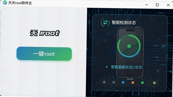 ����root�����������ͼ��չʾһ��root��ť�����ܼ���豸״̬��������Ƽ���