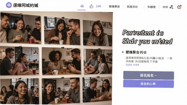 ��Եͬ��Լ����ȤС��ҳ�棬չʾ���¾ۻ���Ƭǽ�뱨�����