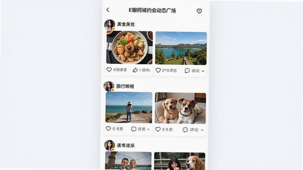 E��ͬ��Լ�ᶯ̬�㳡ҳ�棬չʾ�û�������ͼ�Ķ�̬�б���������ʳ�����С��������������е��޺����۰�ť������������