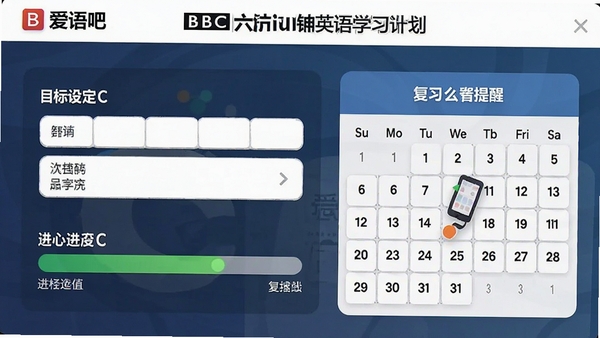 �����BBC������Ӣ��ѧϰ�ƻ����ý��棬չʾĿ���趨���������븴ϰ����������