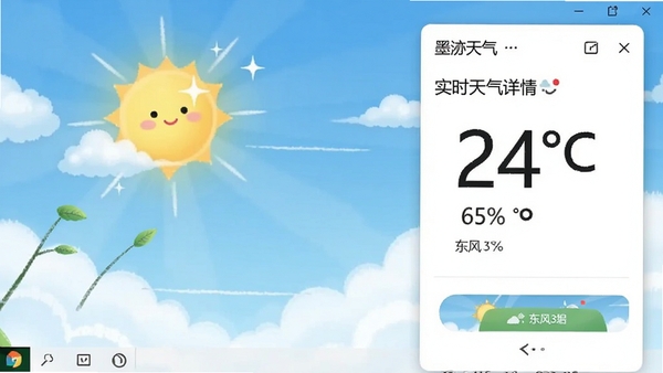 ī���������԰�ʵʱ��������ҳ����ʾ�¶�24��C��ʪ��65%������3��������Ϊ����������ƶ�廭��UI���������Ȼ