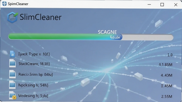 һ��SlimCleaner����ɨ��ϵͳ�����ļ��Ķ�̬����ͼ��ɨ������������ƽ����·��г����������ļ����ͺʹ�С������Ϊ��͸��������ɫ�Ƽ��й��ߣ�ͻ�������Ŀ������Ч��