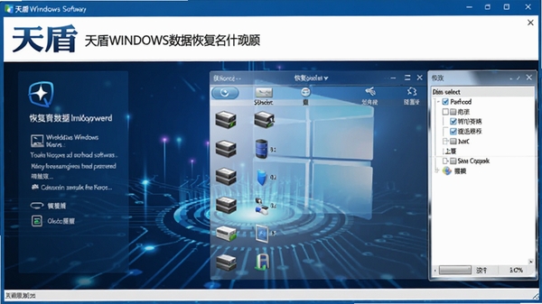 ���Windows���ݻָ������������ͼ��չʾ�����Ļָ��򵼺ʹ���ѡ���б�������Ϊ����ɫ�Ƽ��з������������Ŀ��ʾ