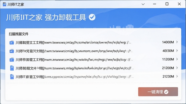 ��ʦIT֮��ǿ��ж�ع���ɨ������ļ��Ľ���б�����ʾ�ļ�·���ʹ�С�������С�һ����������ť��������������